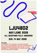 LJU4802 May&sol;June Exam &vert; Due 14 May 2026
