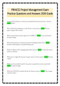 PRINCE2 Project Management Exam&NewLine;Practice Questions and Answers 2026 Guide 