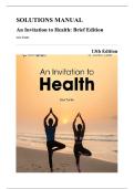Solutions Manual &mdash; An Invitation to Health&colon; Brief Edition&comma; 13th Edition &lpar;Tunks&comma; 2025&rpar;&comma; Chapters 1-15 &vert; All Chapters Covered