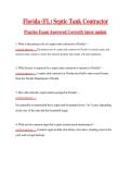 Florida &lpar;FL&rpar; Septic Tank Contractor Practice Exam Answered Correctly latest update 
