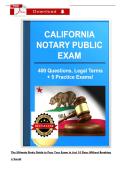 California Notary Public Exam Contains 400&plus; Practice Tests Questions with Verified Answers &lpar;Detailed Answers&rpar; 2026&sol;2027