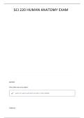 SCI-220 HUMAN ANATOMY QUESTIONS &vert; VERIFIED SOLUTIONS UPDATED