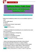 California Notary Public Exam Practice 1 &vert;&vert; Questions with Verified Answers&comma; Passing Score&colon; 94&period;67&percnt;&period; &vert;&vert; 2026&sol;2027