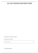HUMAN ANATOMY SCI220-01 QUESTIONS &vert; VERIFIED ANSWERS 