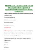 NR607 Exam 1 Actual Exam Style V1 &vert; NR &NewLine;607 Diagnosis & Management in &NewLine;Psychiatric-Mental Health III Practicum &vert; &NewLine;Chamberlain