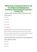 NR607 Exam 2 Actual Exam Style V2 &vert; NR &NewLine;607 Diagnosis & Management in &NewLine;Psychiatric-Mental Health III Practicum &vert; &NewLine;Chamberlain