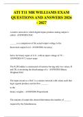 ATI T11 MR WILLIAMS EXAM &NewLine;QUESTIONS AND ANSWERS 2026 - 2027