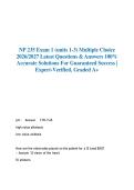 NP 235 Exam 1 &lpar;units 1-3&rpar; Multiple Choice 2026&sol;2027 Latest Questions & Answers 100&percnt; Accurate Solutions For Guaranteed Success &vert; Expert-Verified&comma; Graded A&plus; 