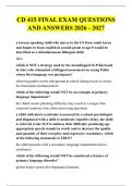 CD 415 FINAL EXAM QUESTIONS &NewLine;AND ANSWERS 2026 - 2027 