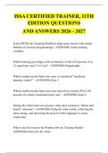 ISSA CERTIFIED TRAINER&comma; 11TH &NewLine;EDITION QUESTIONS &NewLine;AND ANSWERS 2026 - 2027 
