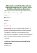 NR605 Exam 2 V2 & V3 &vert; NR 605 Exam 2 Diagnosis & Management in Psychiatric-Mental Health across the Lifespan &vert; Chamberlain &vert; Complete Exam Bundle with Detailed Verified Answers