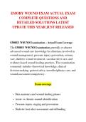 EMORY WOUND EXAM ACTUAL EXAM &NewLine;COMPLETE QUESTIONS AND &NewLine;DETAILED SOLUTIONS LATEST &NewLine;UPDATE THIS YEAR JUST RELEASED