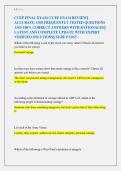 CCEP FINAL EXAM&sol; CCEP EXAM REVIEW&vert;&vert; ACCURATE AND FREQUENTLY TESTED QUESTIONS AND 100&percnt; CORRECT ANSWERS WITH RATIONALES