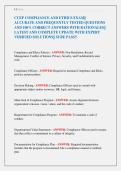 CCEP COMPLIANCE AND ETHICS EXAM&vert;&vert; ACCURATE AND FREQUENTLY TESTED QUESTIONS AND 100&percnt; CORRECT ANSWERS WITH RATIONALES