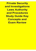 Private Security and Investigations Laws Authority and Procedures Study Guide Key Concepts and Exam 2025&sol; 2026 Complete Security Certification Preparation Material