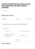 ILLINOIS TOP DRIVER FINAL EXAM ACTUAL 2026 QUESTIONS AND 100&percnt; CORRECT ANSWERS