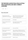 TOP DRIVER ILLINOIS FINAL EXAM ACTUAL 2026 QUESTIONS AND 100&percnt; CORRECT ANSWERS