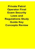 Private Patrol Operator Final Exam Security Laws and Regulations Study Guide Key Concepts Review 2025&sol; 2026 Complete Security Certification Preparation Material