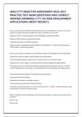 WGU C777 OBJECTIVE ASSESSMENT 2026-2027 PRACTICE TEST BANK QUESTIONS AND CORRECT VERIFIED ANSWERS&sol; C777 OA WEB DEVELOPMENT APPLICATIONS &lpar;MOST RECENT&excl;&rpar; 