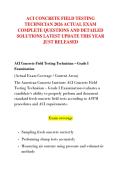 ACI CONCRETE FIELD TESTING &NewLine;TECHNICIAN 2026 ACTUAL EXAM &NewLine;COMPLETE QUESTIONS AND DETAILED &NewLine;SOLUTIONS LATEST UPDATE THIS YEAR &NewLine;JUST RELEASED 