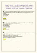 Exam 1&colon; NR302 &sol; NR 302 &lpar;New 2026&sol;2027 Update&rpar; Health Assessment I &vert;Review with Questions and Answers&vert; 100&percnt; Correct &vert; A Grade -Chamberlain