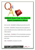 CUSECO Certified U&period;S&period; Export Compliance Officer Exam Questions and Answers 2026 &vert; 400&plus; Verified Practice Questions &vert; ITAR&comma; EAR&comma; ECCN&comma; OFAC&comma; DDTC & Export Control Compliance &vert; CUSECO Certification Exam