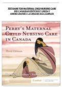 TEST BANK FOR MATERNAL CHILD NURSING CARE 3RD CANADIAN EDITION BY LINDSAY VERIFIED CHAPTERS 1-25 UPDATED 2026 ALL COMPLETE SOLUTION 