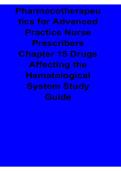 Pharmacotherapeutics for Advanced Practice Nurse Prescribers Chapter 15 Drugs Affecting Study Guide 2025&sol; 2026 Complete Advanced Nursing Pharmacology Preparation Material