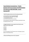 Texas Sanitarian Licensing Exam &ndash; Practice &NewLine;Questions And Correct Answers &lpar;Verified Answers&rpar; &NewLine;Plus Rationales 2025&sol;2026 Q&A &vert; Instant &NewLine;Download Pdf 