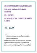 Understanding Nursing Research 8th Edition Test Bank &vert; Evidence-Based Practice Nursing Questions&comma; NCLEX Nursing Research Review by Grove & Gray&NewLine;