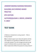 Understanding Nursing Research 8th Edition Test Bank &vert; Grove & Gray Nursing Research Practice Questions &vert; Evidence-Based Practice NCLEX Review & EBP Nursing Questions Guide&NewLine;
