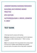 Understanding Nursing Research 8th Edition Practice Questions & EBP Review Guide &vert; Grove & Gray Nursing Research Test Bank&comma; NCLEX Nursing Research Review&NewLine;