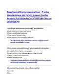 Texas Funeral Director Licensing Exam &ndash; Practice &NewLine;Exam Questions And Correct Answers &lpar;Verified &NewLine;Answers&rpar; Plus Rationales 2025&sol;2026 Q&A &vert; Instant &NewLine;Download Pdf