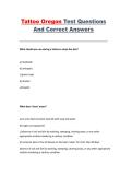 Tattoo Oregon Test &ndash; Practice Questions and Correct Answers