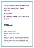 Understanding Nursing Research 8th Edition Practice Questions &vert; Susan Grove & Jennifer Gray &vert; Evidence-Based Practice Nursing Review&comma; NCLEX Nursing Research Study Guide