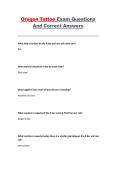 Oregon Tattoo Exam &ndash; Questions and Correct Answers
