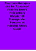 Pharmacotherapeutics for Advanced Practice Nurse Prescribers Chapter 56 Transgender Persons as Patients Study Guide 2025&sol; 2026 Complete Advanced Nursing Pharmacology Preparation Material