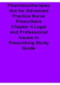 Pharmacotherapeutics for Advanced Practice Nurse Prescribers Chapter 4 Legal and Professional Issues in Nursing Practice Study Guide 2025&sol; 2026 Complete Advanced Nursing Pharmacology Preparation Material