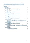 Management & Strategische Sturing &vert; Schoolorganisatie &vert; UA &vert; 2025&sol;26&NewLine;Zeer uitgebreide samenvatting voor het openboek-examen&NewLine;Alle antwoorden op de vragen zijn hierin terug te vinden&period;