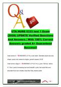 UTA NURS 5333 Test 1 Exam Questions and Answers 2026 &vert; 450&plus; Verified Practice Questions &vert; Pediatric Growth & Development&comma; Tanner Stages&comma; Immunizations & Developmental Milestones &vert; University of Texas at Arlington Nursing Exam