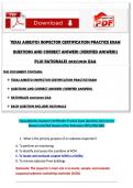 TEXAS ASBESTOS INSPECTOR CERTIFICATION PRACTICE EXAM &NewLine;QUESTIONS AND CORRECT ANSWERS &lpar;VERIFIED ANSWERS&rpar; &NewLine;PLUS RATIONALES 2025&vert;2026 Q&A 