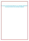 WGU D570 COGNITIVE PSYCHOLOGY OA AND PRE-ASSESSMENT EXAM QUESTIONS AND ANSWERS VERIFIED