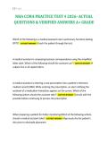 NHA CCMA PRACTICE TEST 4 2026- ACTUAL&NewLine;QUESTIONS & VERIFIED ANSWERS A&plus; GRADE
