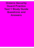 Ontario Security Guard Practice Test 1 Study Guide Questions and Answers 2025&sol; 2026 Complete Security Guard Licensing Preparation Material