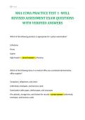 NHA CCMA PRACTICE TEST 1 -WELL&NewLine;REVISED ASSESSMENT EXAM QUESTIONS&NewLine;WITH VERIFIED ANSWERS