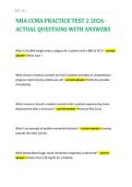 NHA CCMA PRACTICE TEST 2 2026-&NewLine;ACTUAL QUESTIONS WITH ANSWERS