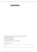 ICDVP SAMPLE QUESTIONS WITH CORRECT SOLUTIONS &lpar;100&percnt; CORRECT ANSWERS&rpar; &vert;&vert;ALREADY GRADED A&plus;&vert;&vert;