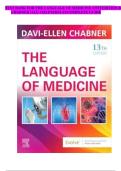 TEST BANK FOR THE LANGUAGE OF MEDICINE 13TH EDITION B&NewLine;CHABNER &sol;ALL CHAPTERS1-21&sol;COMPLETE GUIDE