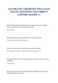 ACS ORGANIC CHEMISTRY FINAL EXAM 2026-2027 QUESTIONS AND CORRECT ANSWERS GRADED A&plus;