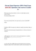 Private Patrol Operator &lpar;PPO&rpar; Final Exam 2026-2027 Questions And Answers Graded A&plus;